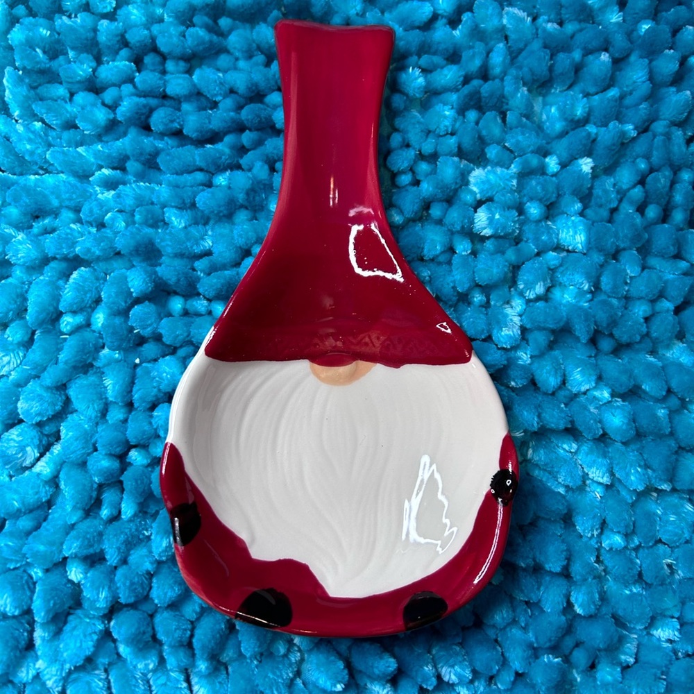 Spoon Rest Gnome Santa Holiday Seasonal Festive